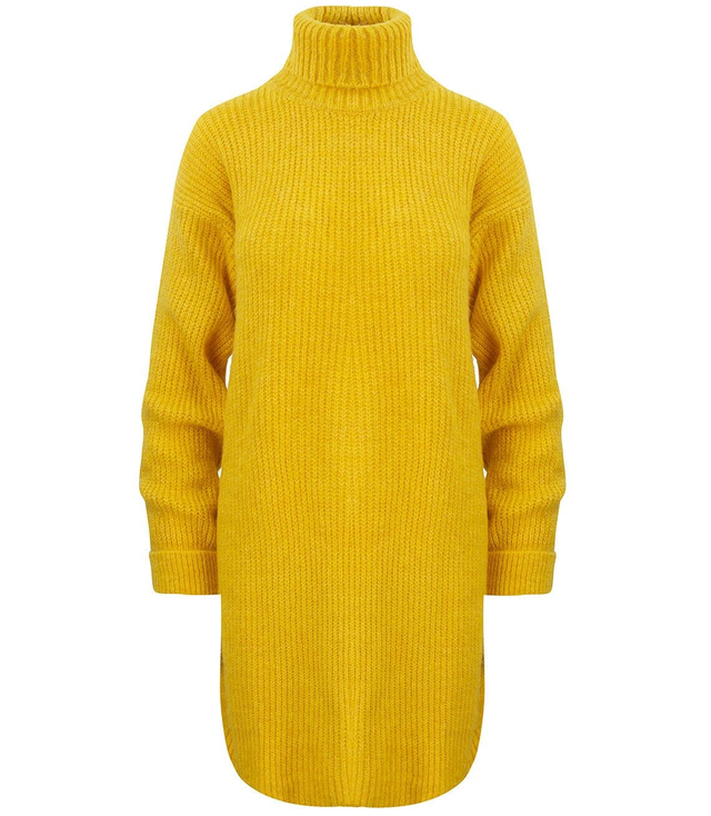 Jednobarevný pletený svetr šaty GOLF