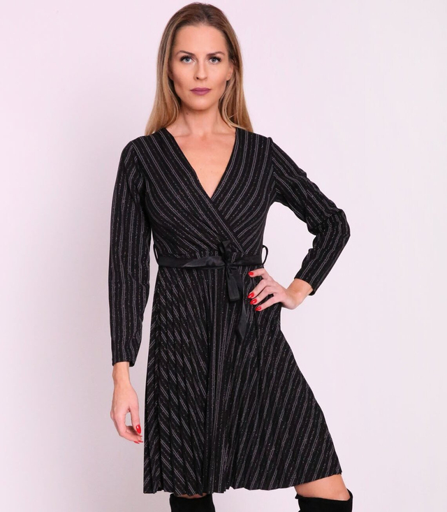 Klasické semišové midi šaty s obálkou