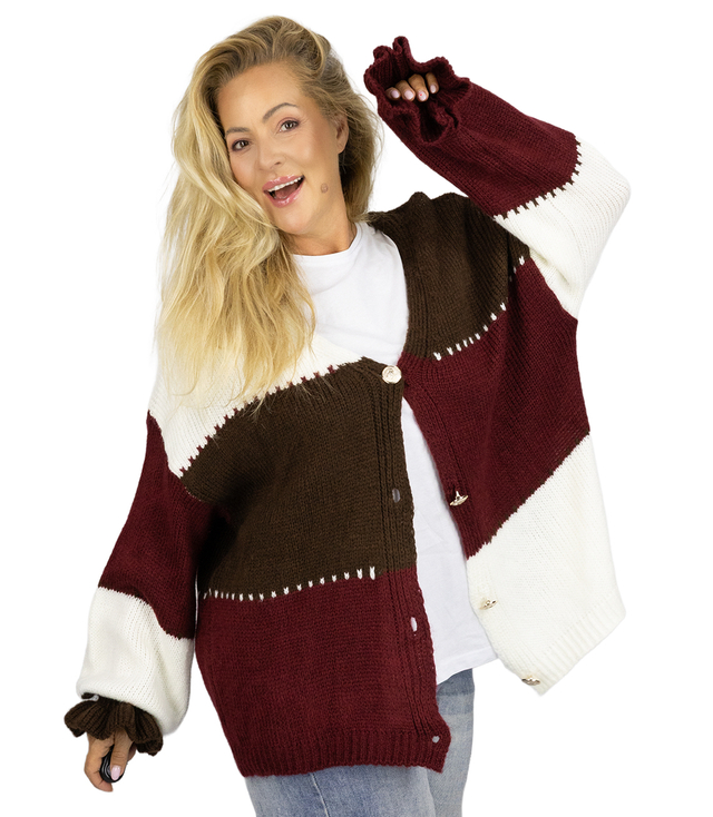 Krátký oversize svetr s knoflíky JULIETTE