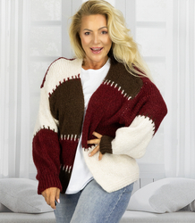 Krátký svetr s rozepnutými širokými pruhy VALENTINA