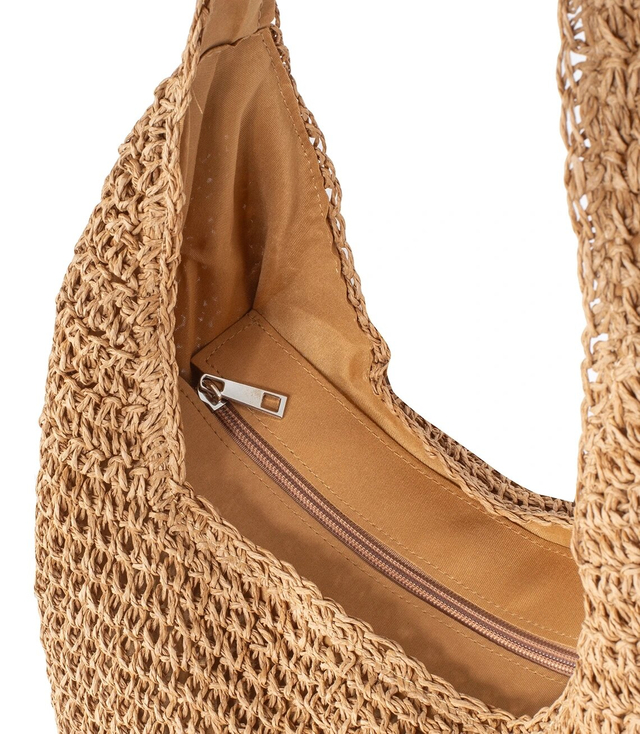 Velká tkaná slaměná taška