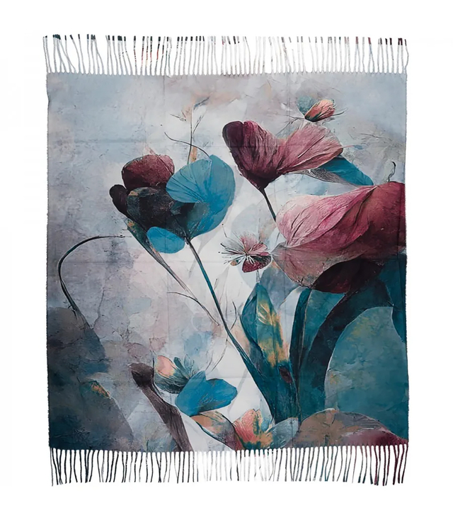 Dámský čtvercový šátek s třásněmi AGRAFKA