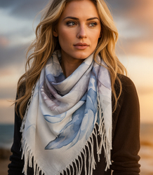 Dámský šátek s květinovým vzorem 100x100