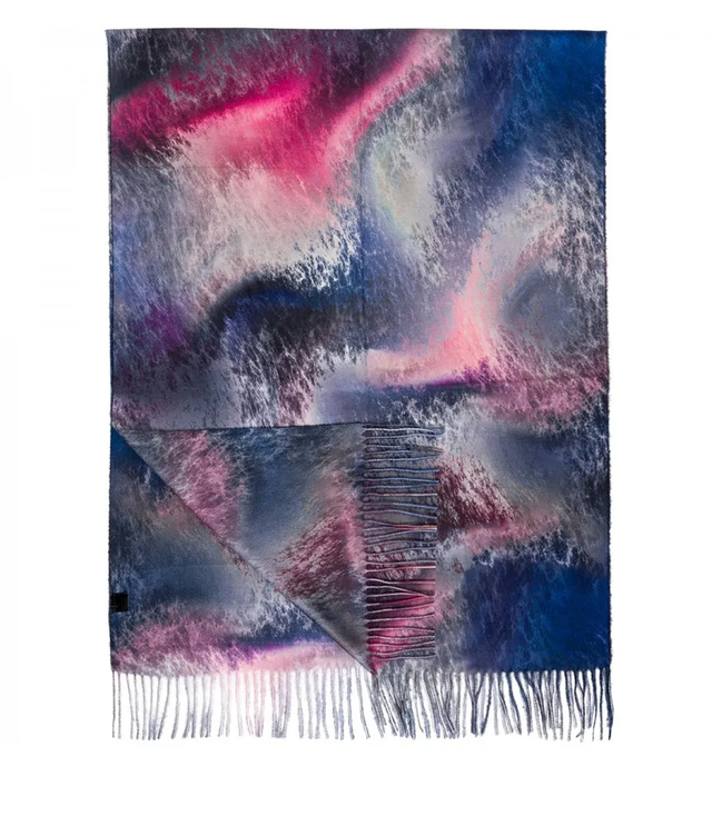 Dámská šála se střapcovým motivem v barvě kravaty