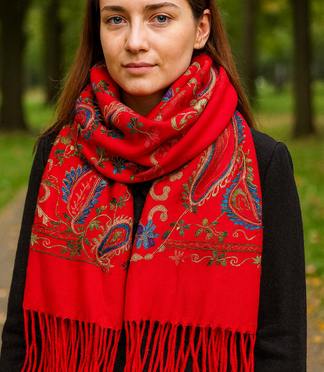 Dámský šátek s květinovým ornamentem stylový