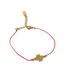 Náramek pro štěstí s červeným čtyřlístkem