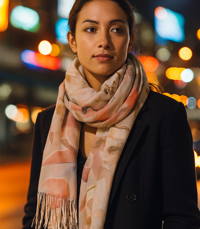 Dámská šála s květinovým vzorem 180x70