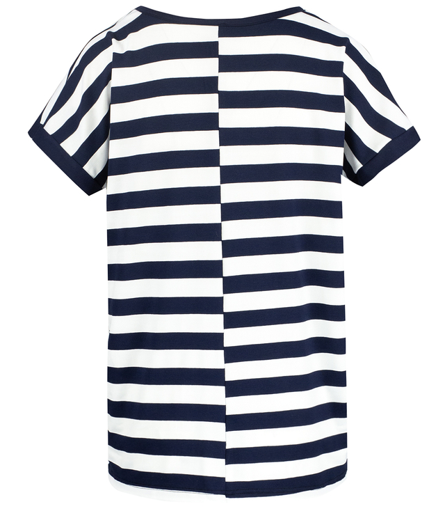 Pruhované tričko s krátkým rukávem a kapsou MIRACLE