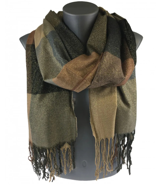 Tkaná šála elegantní kostkovaná šála BLESK