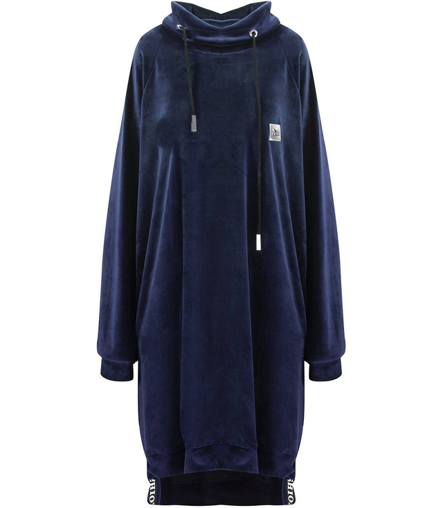 Šaty Velurová mikina s nápisem