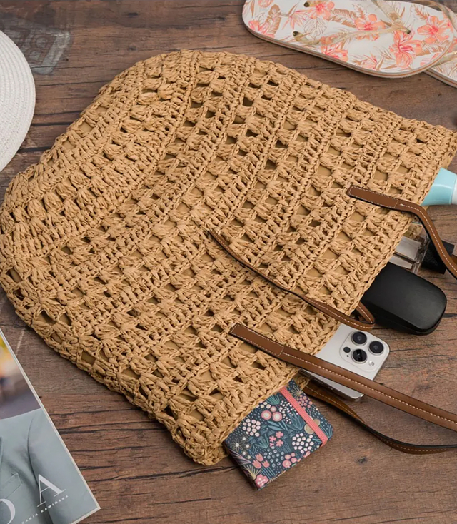 Ažurová boho taška na léto s podšívkou a zipem