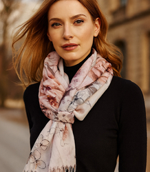Dámská šála s květinovým vzorem 180x70