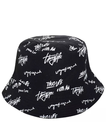 Oboustranný turistický klobouk s nápisem BUCKET HAT