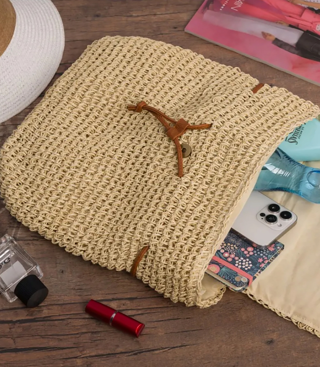 Batoh boho pletené slámy letní stylové pro léto 