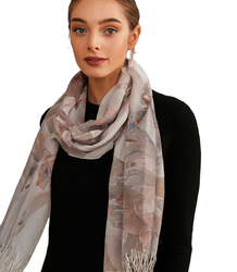 Dámský stylový šátek s potiskem motýlů 180x70