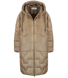 Dámská dlouhá teplá bunda s prošíváním a kapucí ANABEL