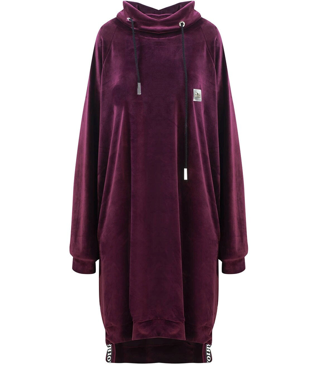 Šaty Velurová mikina s nápisem