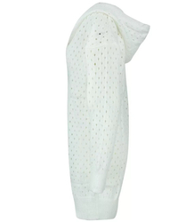 Dlouhý prolamovaný svetr s kapucí ANIELA