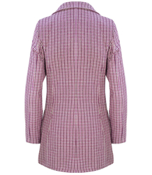 Dlouhé dvouřadé kostkované sako TWEED