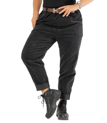 Manšestrové kalhoty s páskem CITY SOFT