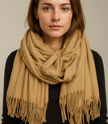 Měkká velká šála s třásněmi klasická