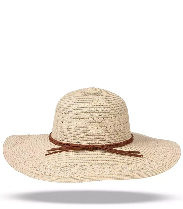 Módní velký dámský široký prolamovaný klobouk