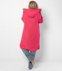 Kardigan Dlouhý tlustý svetr Kostkovaná vlna