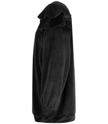 Velurová mikina s nadměrným volánem