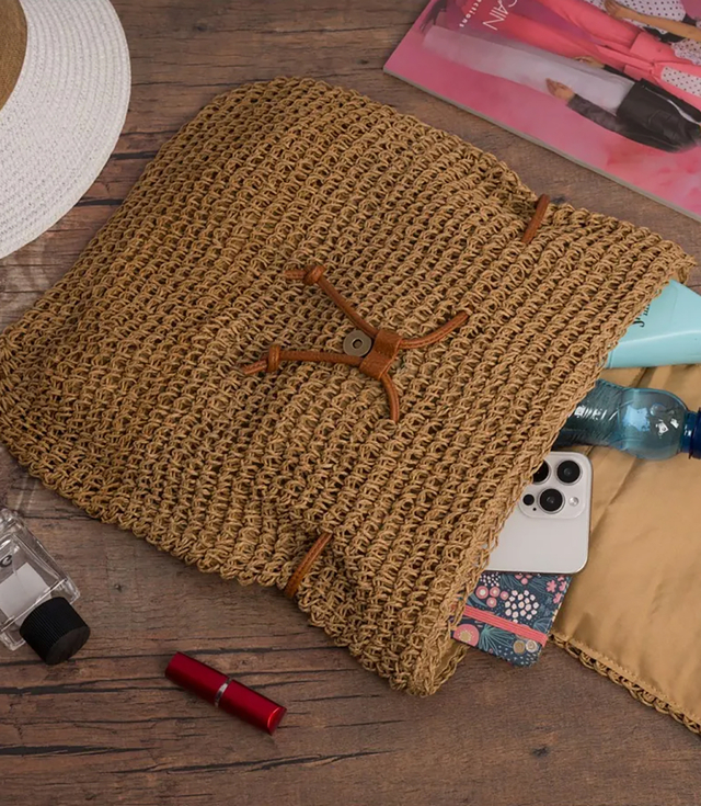 Batoh boho pletené slámy letní stylové pro léto 