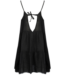 Letní plátěné šaty s otevřenými ramínky LANILA