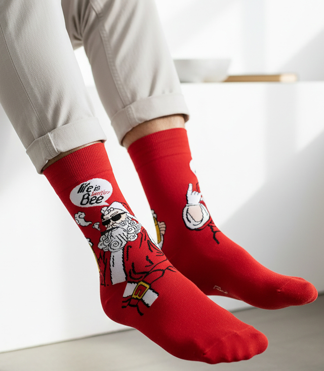 Pánské vánoční ponožky - zimní, teplé, vánoční vzory