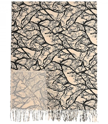 Teplá stylová šála květinový vzor měkká hladká 180x70 cm