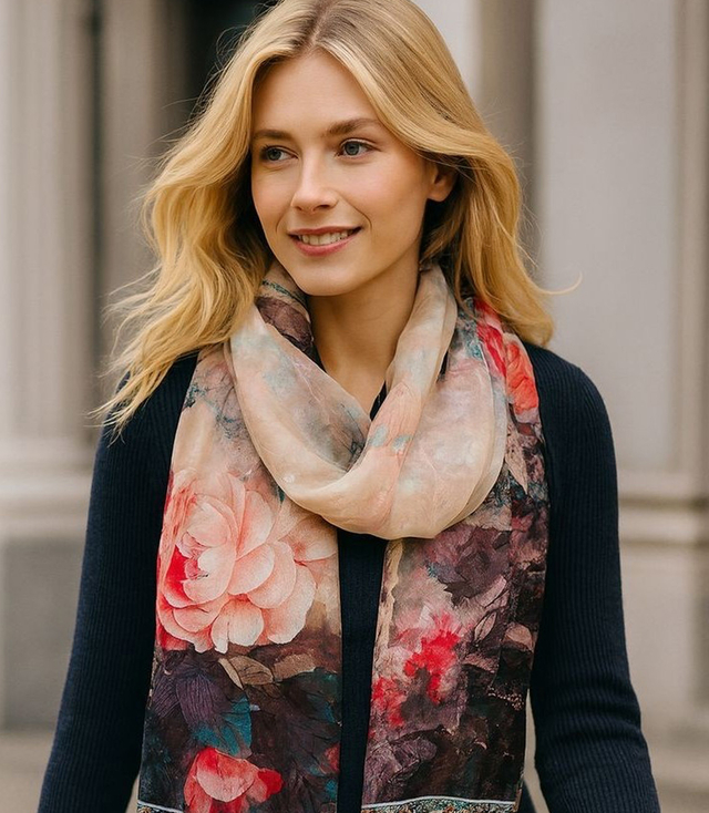 Dámský vzorovaný šátek 70x180