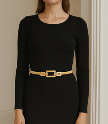 Dámský pásek s ozdobnou sponou k šatům