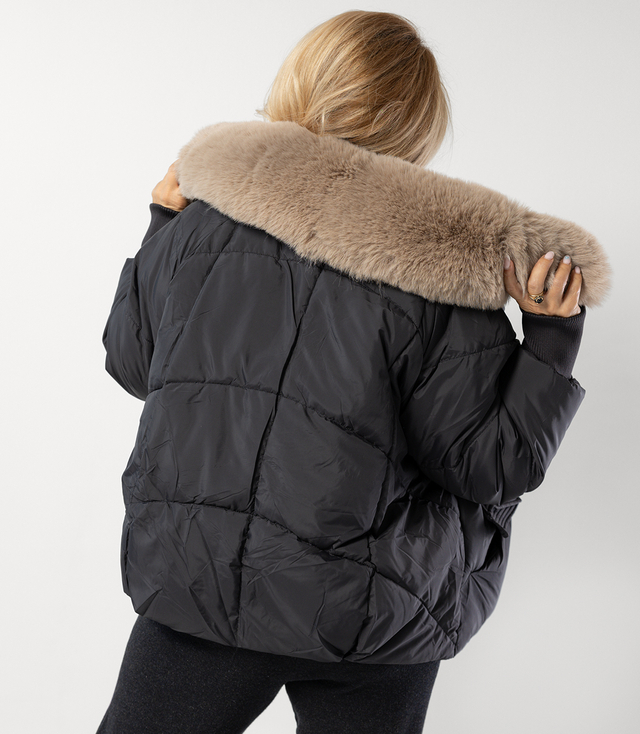 Zimní bunda bomber s odnímatelnou bundou z ovčí kůže IRMA