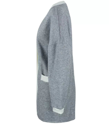 Kardigan rovný svetr s bílým lemováním LUCY