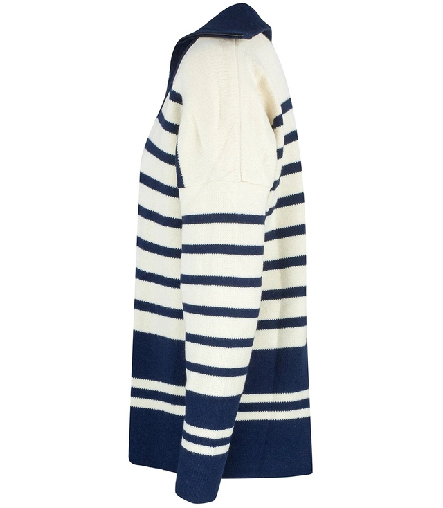 Dlouhý teplý pruhovaný svetr IZA