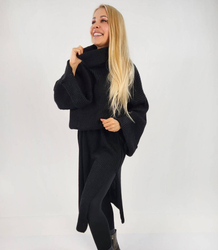 Žebrovaný svetr s rolákem MAXI