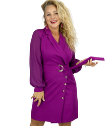 Elegantní námořnické šaty Pásek v pase Zlaté knoflíky ARIEL