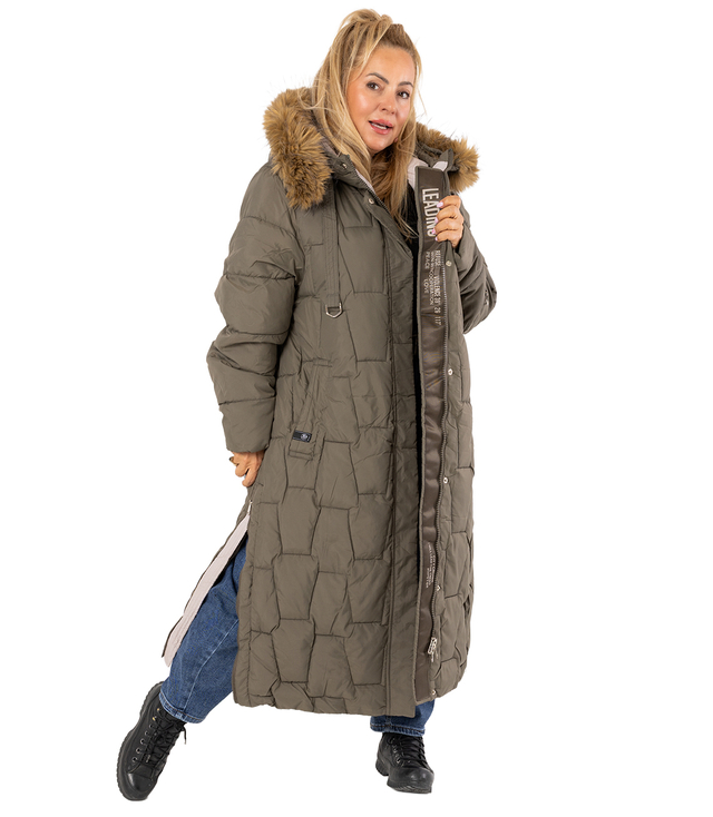 Dlouhá prošívaná zimní bunda URBAN LONG PUFF PLUS SIZE