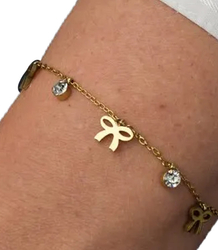 Elegantní zlatý dámský náramek z oceli