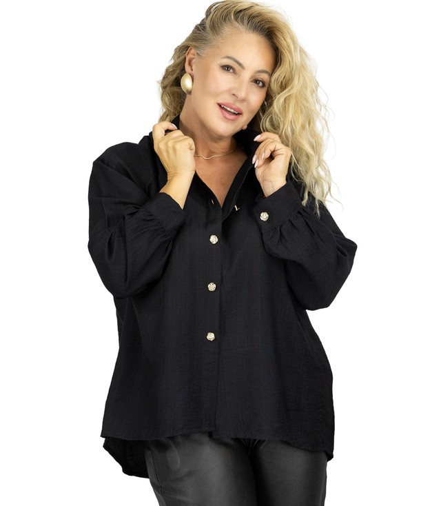 Volná košile s mašlí na zádech delší zadní díl LILIANA