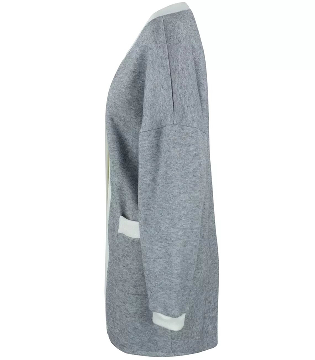 Kardigan rovný svetr s bílým lemováním LUCY