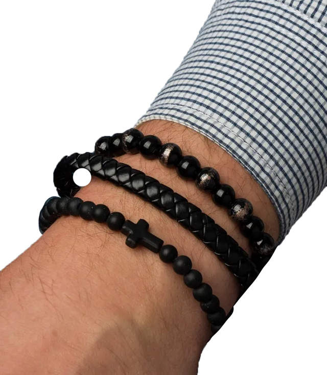 Sada pánských náramků z přírodního kamene