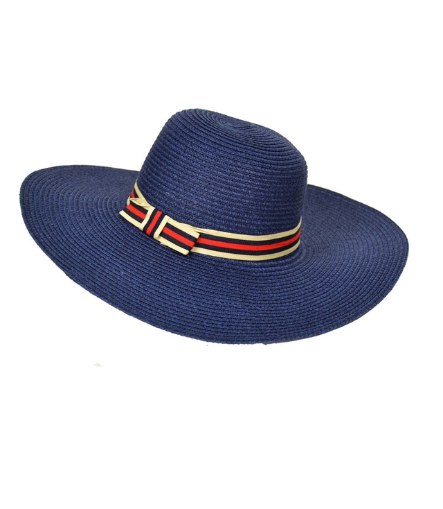 Elegantní plážový klobouk velký kruhový pás