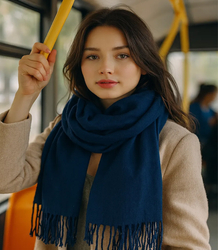 Měkká velká šála s třásněmi klasická