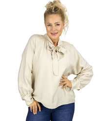 Romantická halenka s vázáním a broží ROSE