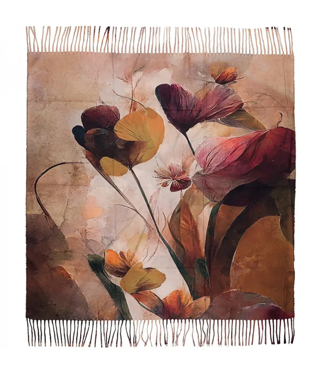 Dámský čtvercový šátek s třásněmi AGRAFKA