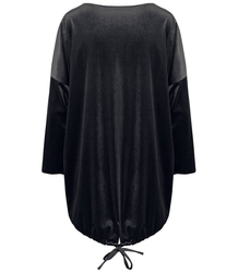 Velurová halenka, zavazování na zádech, volný střih