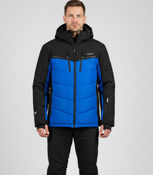 Pánská prošívaná zimní bunda s kapucí dvoubarevná